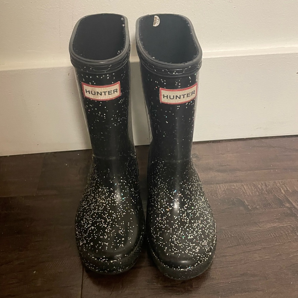Black sparkly Hunter Boots